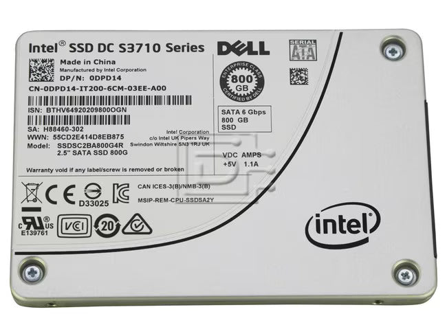 DELL 800GB SATA SSD 2.5" (SSDSC2BA800G4R)
