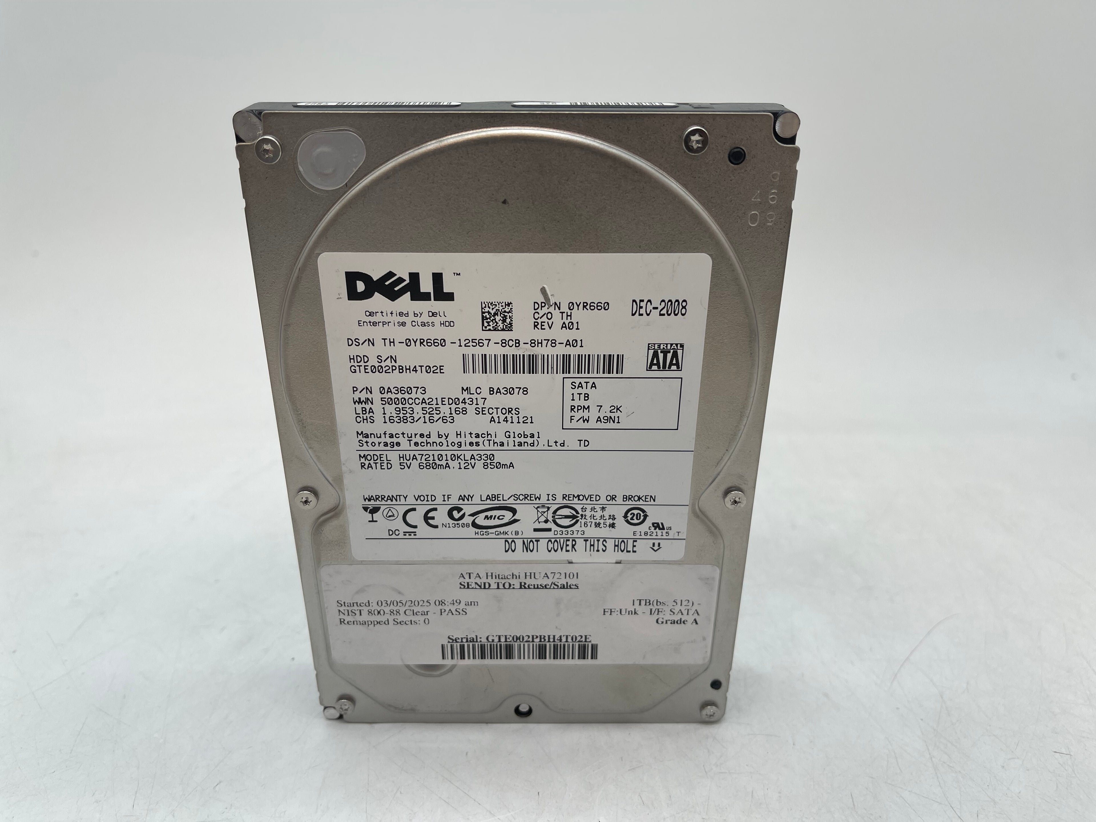 Dell 1TB 7.2K RPM SATA 3Gbps 3.5-inch Enterprise Hard Drive (0A36073)