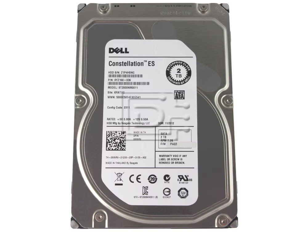 Dell 2TB 7.2K SATA 3.5" Enterprise HDD (9YZ168)