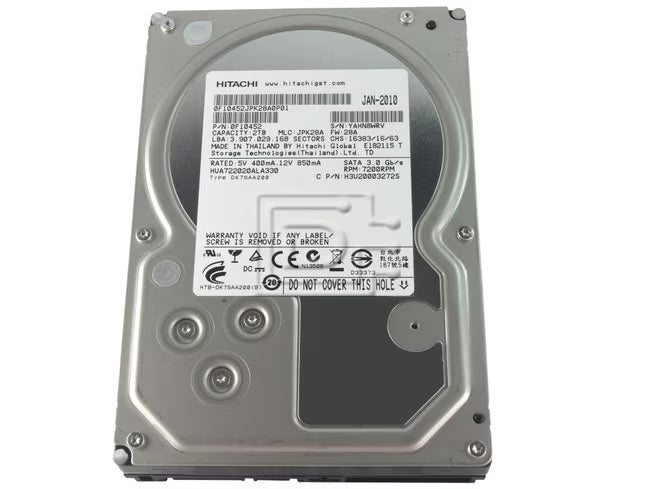 HITACHI 2TB 7.2k 3.5" SATA Hard Drive (0F10452)