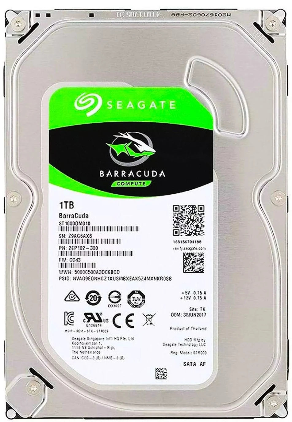 SEAGATE: 1TB 7.2K RPM SATA 3Gbps 3.5-inch Hard Drive (2EP102-300)
