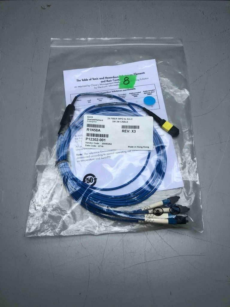 HPE 24 Fiber MPO to 4xLC SM 3m Cable - R1N58A