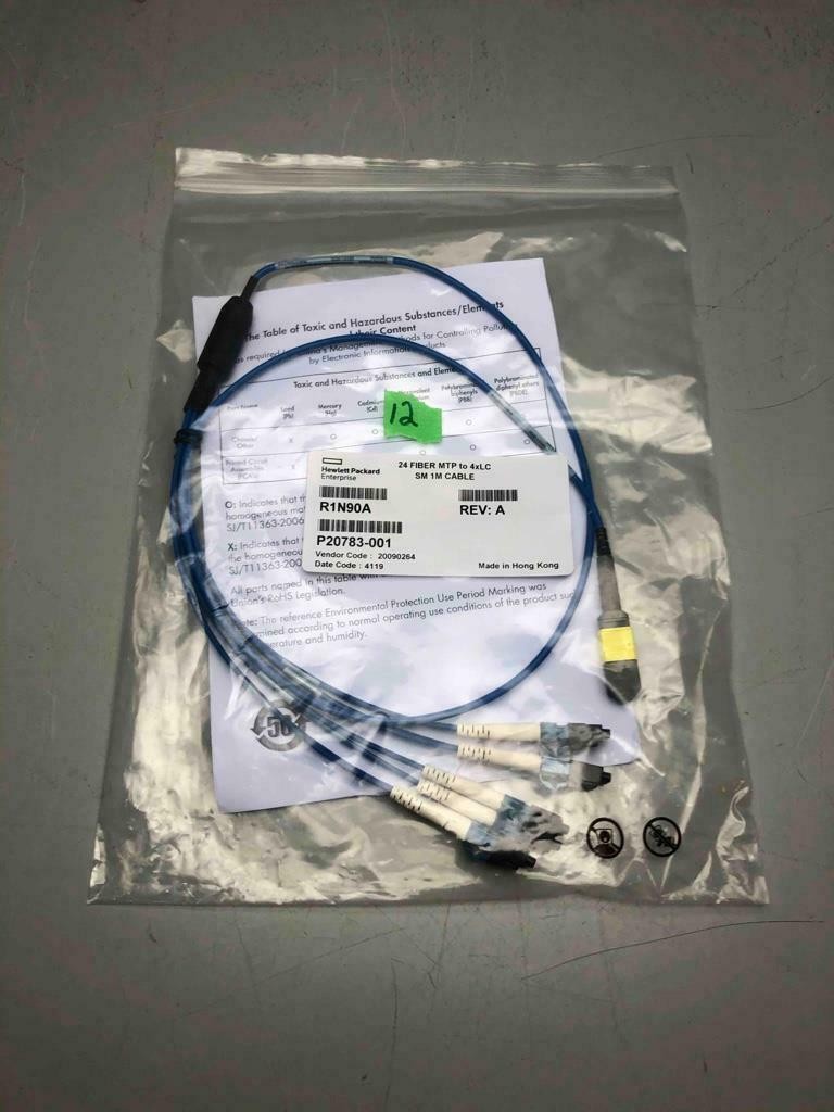 HPE 24 Fiber MTP to 4x LC Single Mode 1m Cable - R1N90A